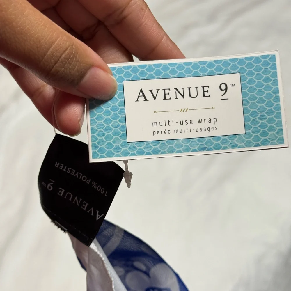 Avenue 9 Navy Blue Mandala Wrap Scarf/Sarong - One Size Fits Most - Picture 7 of 9